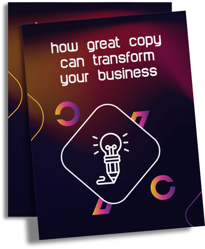 Cover mockup of "How Great Copy Can Transform Your Business"