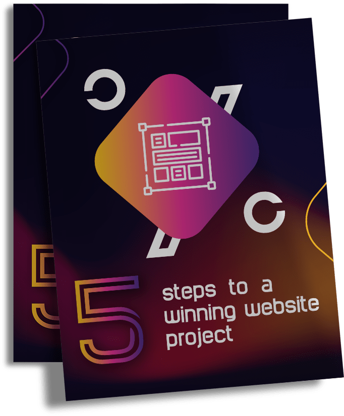 Cover mockup of "5 Steps To A Winning Website Project"