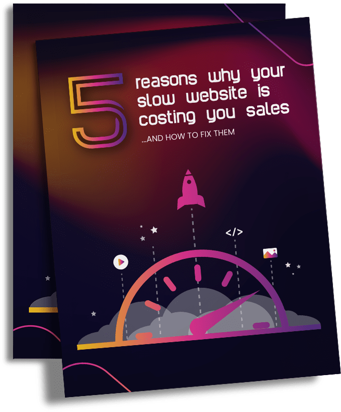 Cover mockup of "5 Reasons Why Your Website Is Costing You Sales"