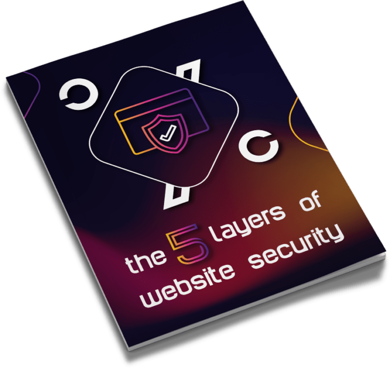 Cover mockup of "The 5 Layers of Website Security"