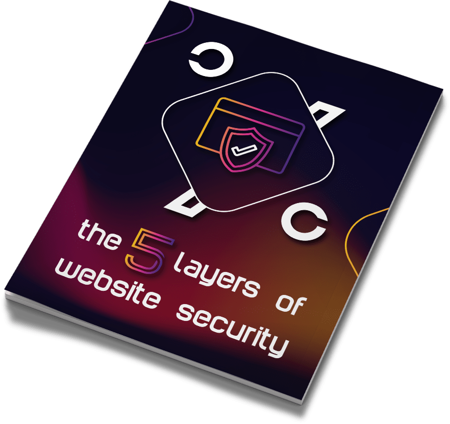 Cover mockup of "The 5 Layers of Website Security"